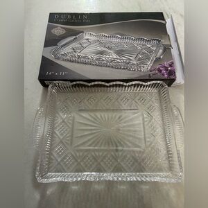 Shannon Crystal by Godinger 'Dublin' Rectangular Serving Tray (approx. 14”)